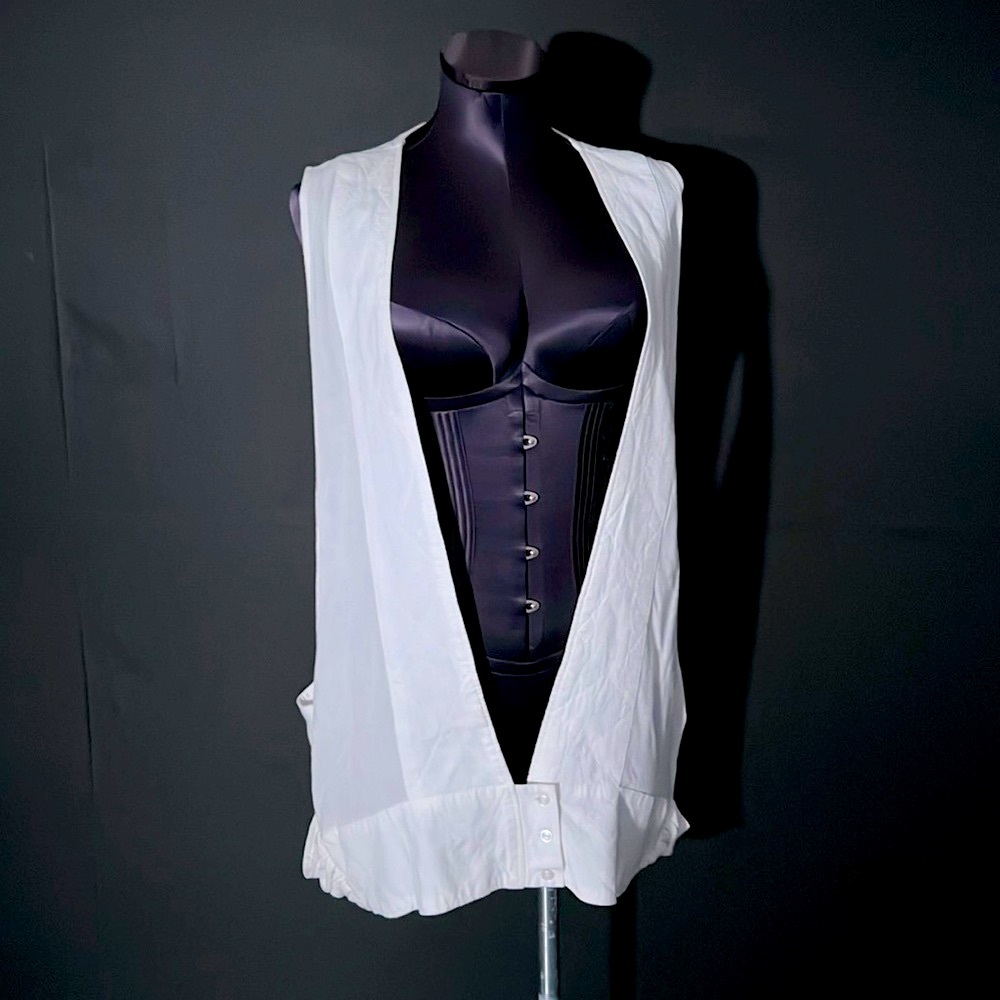 White Stylish long Sleeeveless vest?
